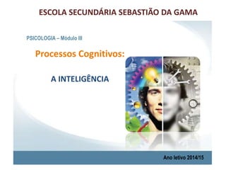 ESCOLA SECUNDÁRIA SEBASTIÃO DA GAMA 
PSICOLOGIA – Módulo III 
Processos Cognitivos: 
A INTELIGÊNCIA 
Ano letivo 2014/15 
 