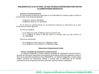 ACIDE – Empresa certificada con Sistema de Calidad ISO-9001
 