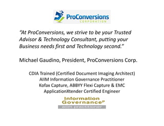 Standardizing Your Information Capture Plan