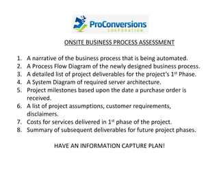 Standardizing Your Information Capture Plan