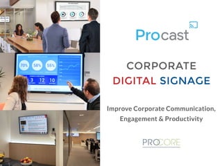CORPORATE
DIGITAL SIGNAGE
Improve Corporate Communication,
Engagement & Productivity
Pro
 