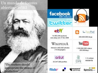 5 Un mundo de fuentes abiertas - WIKI “ The workers should appropriate the means of production” 500 millones 105 millones 