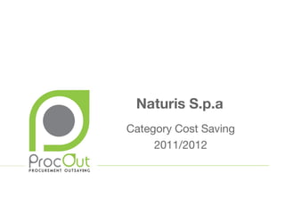 Naturis S.p.a
Category Cost Saving
     2011/2012
 
