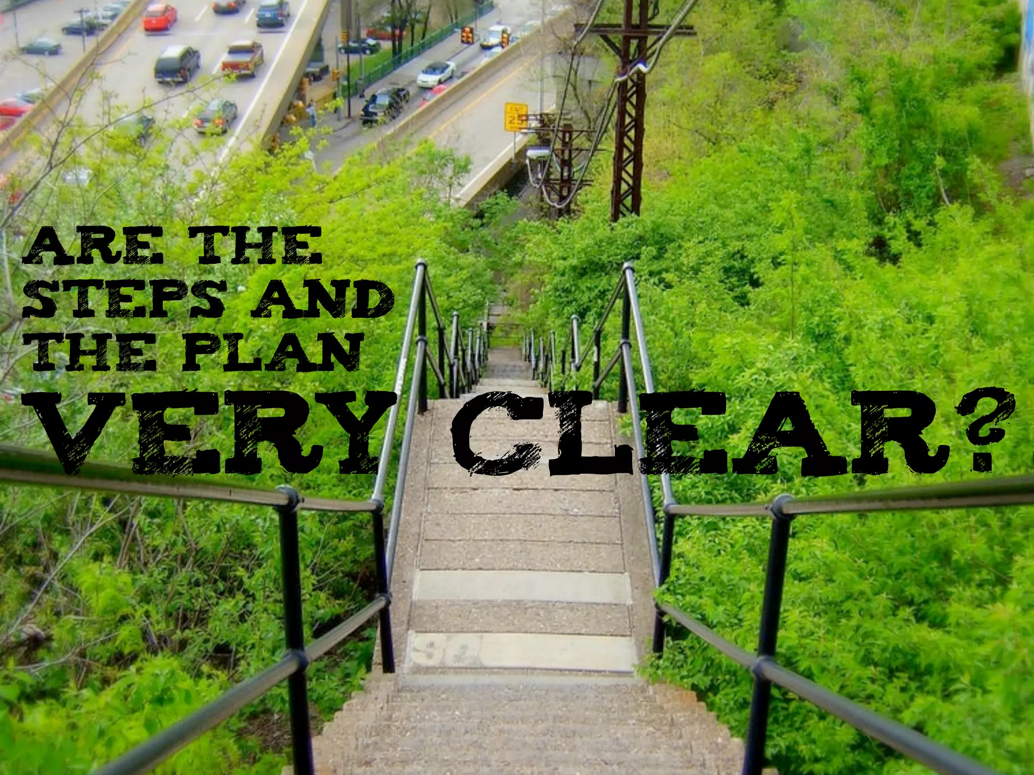 ARE THE
STEPS AND
THE PLAN
VERY CLEAR?