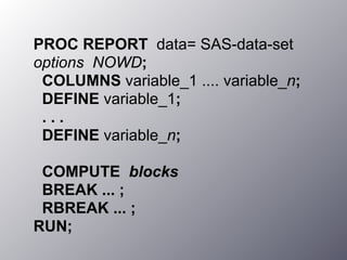 Proc report | PDF