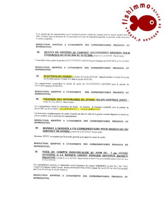 Procès verbal assemblée de copropriété