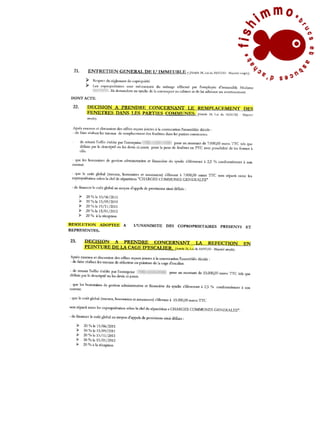 Procès verbal assemblée de copropriété