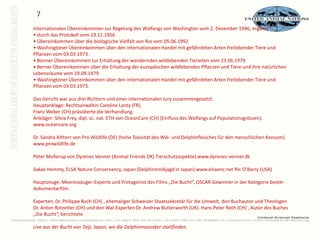 - Beihilfe und Anstiftung zu Massakern von Walen und Delfinen –