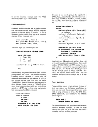 Proc sql tips | PDF