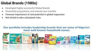 Global Brands (1980s)
● Developed highly successful Global Brands
● Diversified acquisitions and entered new markets
● Foresaw importance of and potential in global expansion
● Not afraid to take calculated risks
 