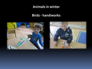 Animals in winter 
Birds - handiworks 
 