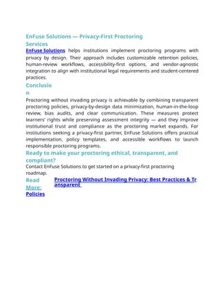 Proctoring Without Compromising Privacy: Best Practices & Transparent ...