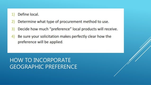 what is a geographic preference