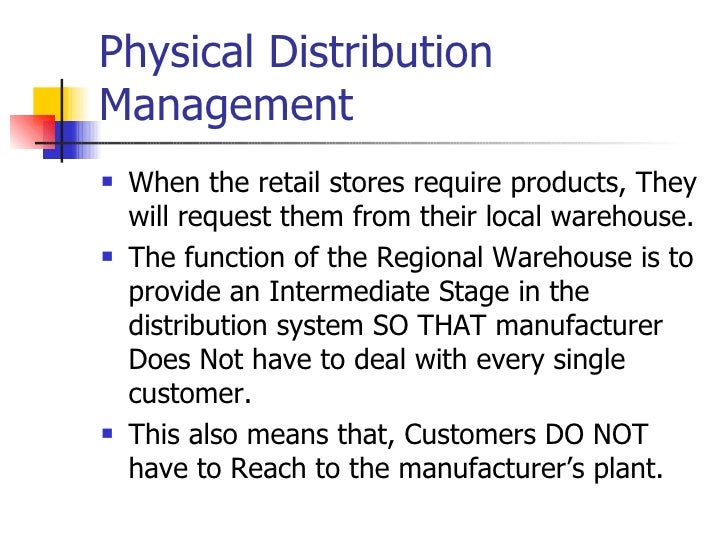 Dissertation on physical distribution system