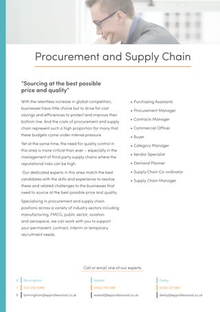 Procurement and supply chain