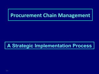 Procurement Chain Management




 A Strategic Implementation Process



1-1
 