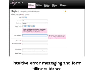 Intuitive error messaging and form
 