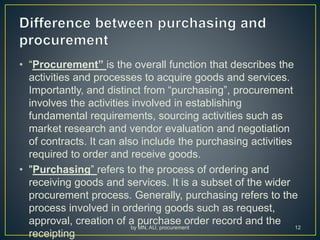 The Purchasing Function Procurement lecture milla | PPTX