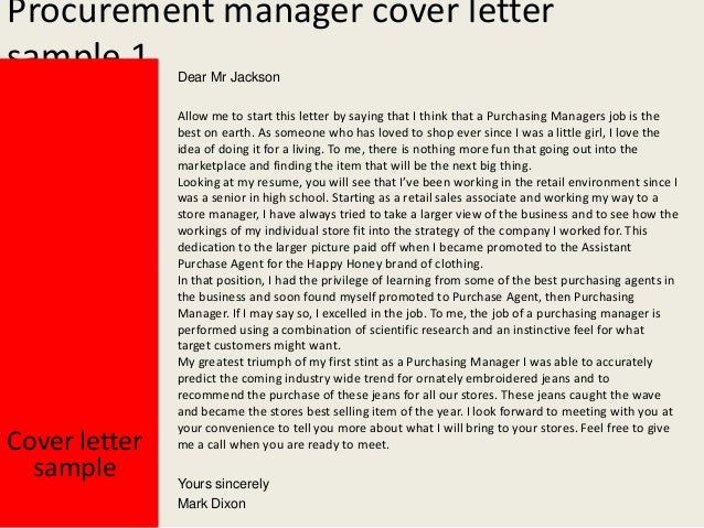 procurement manager cover letter