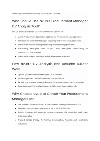 Procurement Manager Resume Examples & Writing Guide for 2025 | PDF
