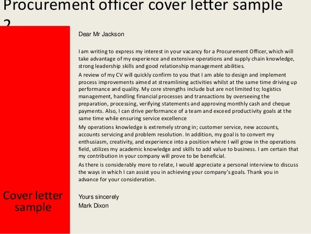 cover letter for chief procurement officer position