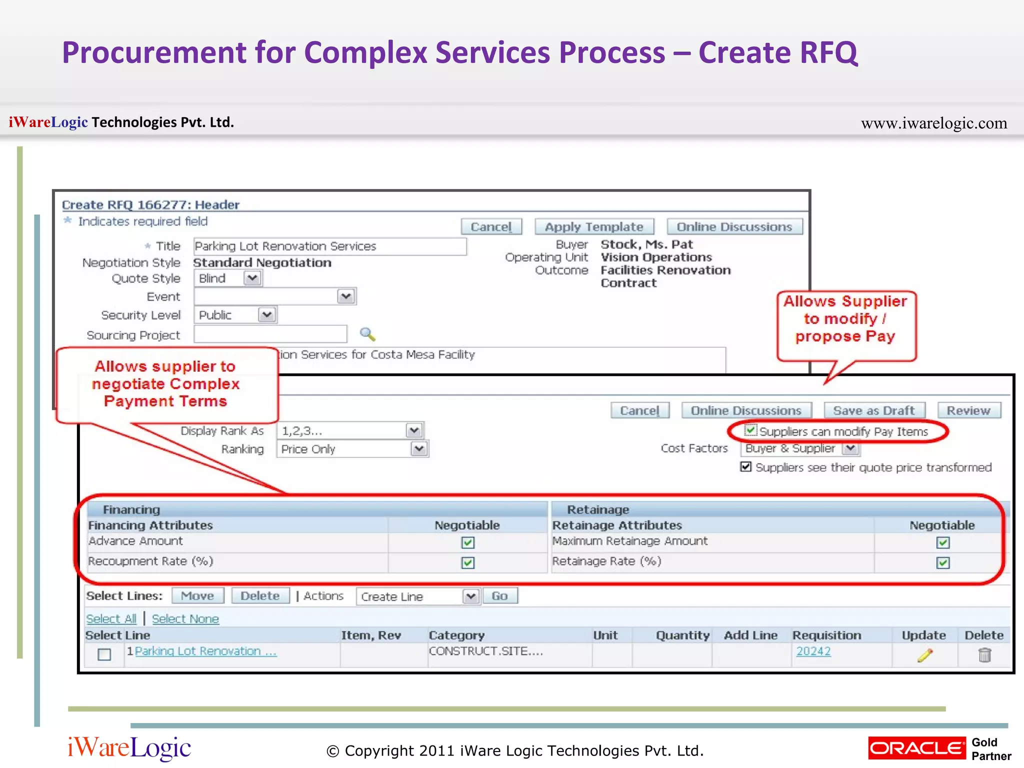 Procurement for Complex Services   Process – Create RFQ 