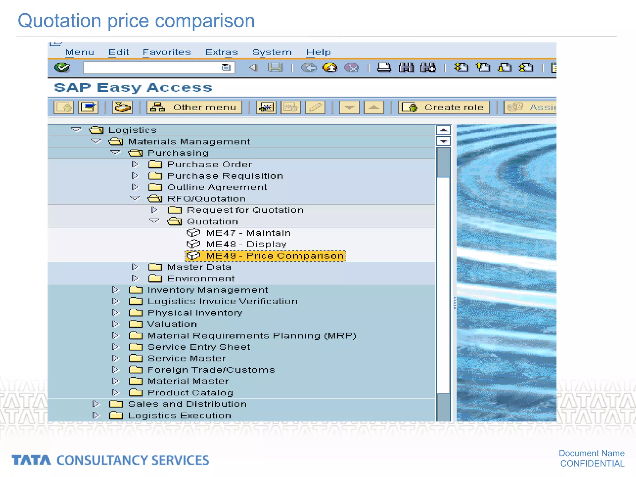 Document Name
CONFIDENTIAL
Quotation price comparison
 