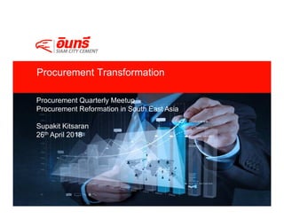 Procurement Transformation
Procurement Quarterly Meetup
Procurement Reformation in South East Asia
Supakit Kitsaran
26th April 2018
 
