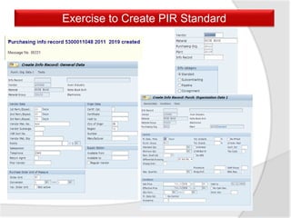 Exercise to Create PIR Standard
 