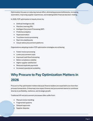Procure to Pay Process Optimization Guide in 2026 | PDF