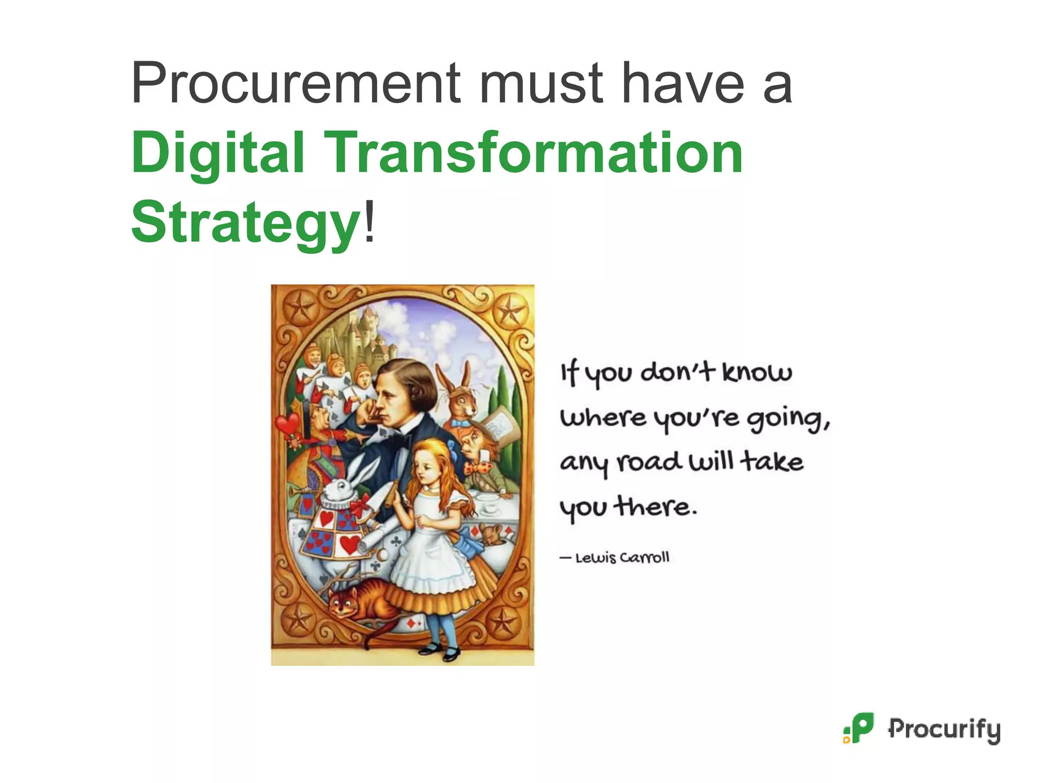 Procurement must have a
Digital Transformation
Strategy!
 