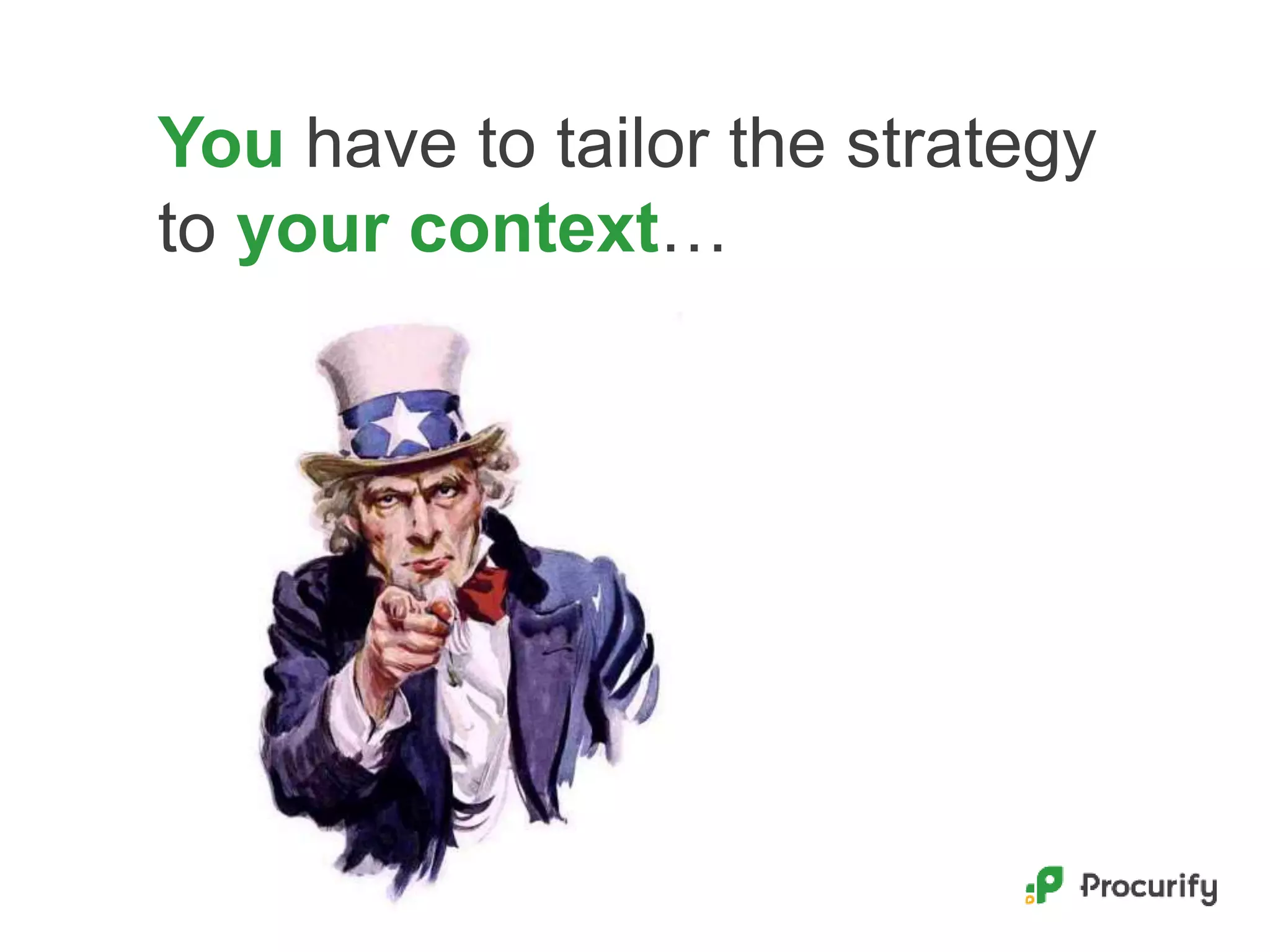 You have to tailor the strategy
to your context…
 