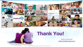 Matrix IT work Copyright 2014. Do not remove source or Attribution from any graphic or portion of graphic
Thank You!
‫תודה‬‫מיוחדת‬‫לעובדי‬‫מטריקס‬‫ששיתפו‬‫בתמונות‬‫שלהם‬‫ושל‬‫יקיריהם‬
Arthur Schmunk
arthursch@cloudzone.io
 