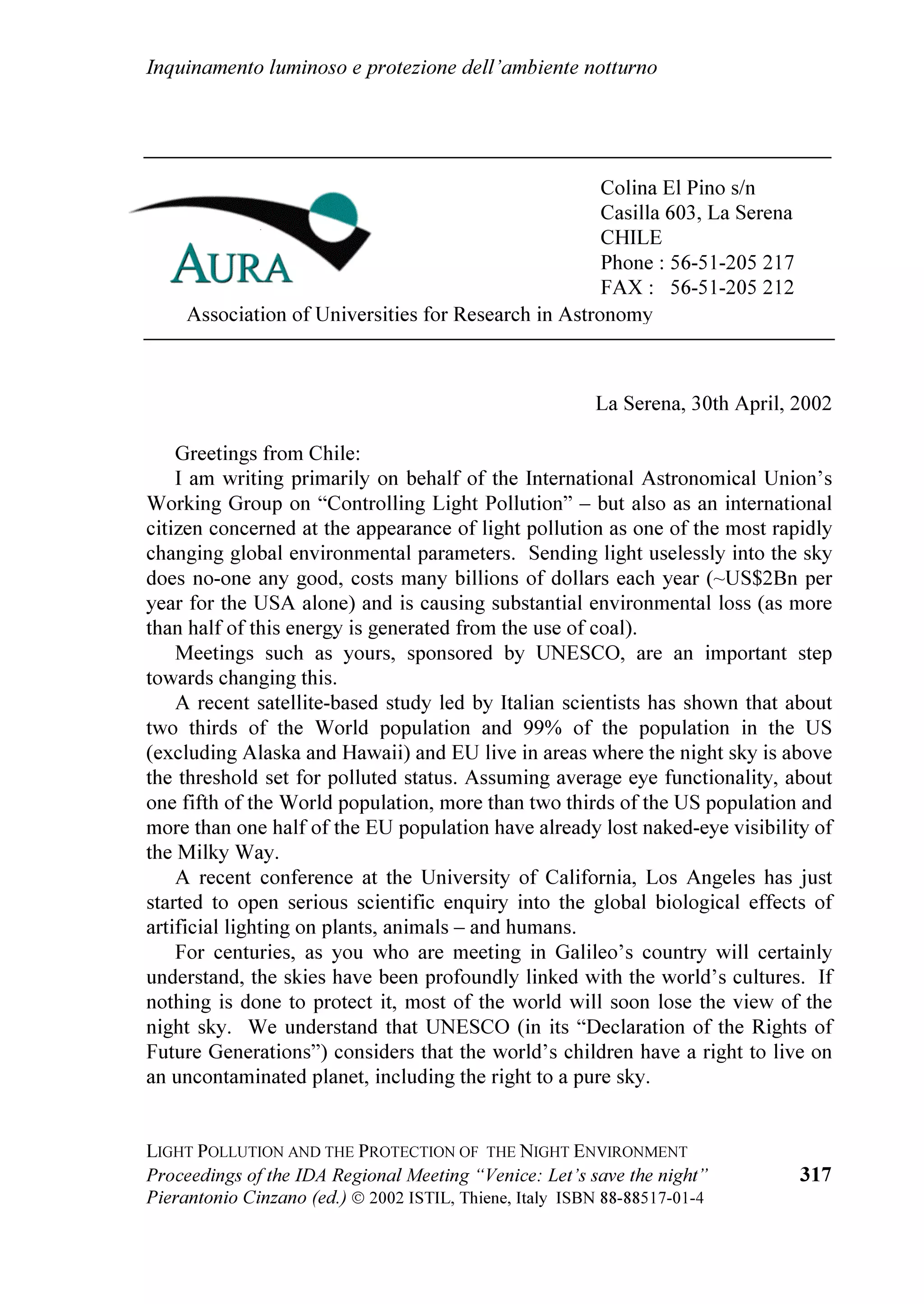 DW WKH ]HQLWK LQGLFDWH WKH FDSDELOLW RI WKH SRSXODWLRQ
WR SHUFHLYH WKH VWDUV DQG WDNH LQWR DFFRXQW DOVR WKH FKDUDFWHULVWLFV RI WKH KXPDQ
HH 7KH DUH QRW XVHIXO LQ RUGHU WR HVWLPDWH WKH OLJKW SROOXWLRQ RI WKH DWPRVSKHUH
EHFDXVH WKH HIIHFWV RI HOHYDWLRQ DQG VWHOODU H[WLQFWLRQ FRQIXVH WKH UHVXOW  