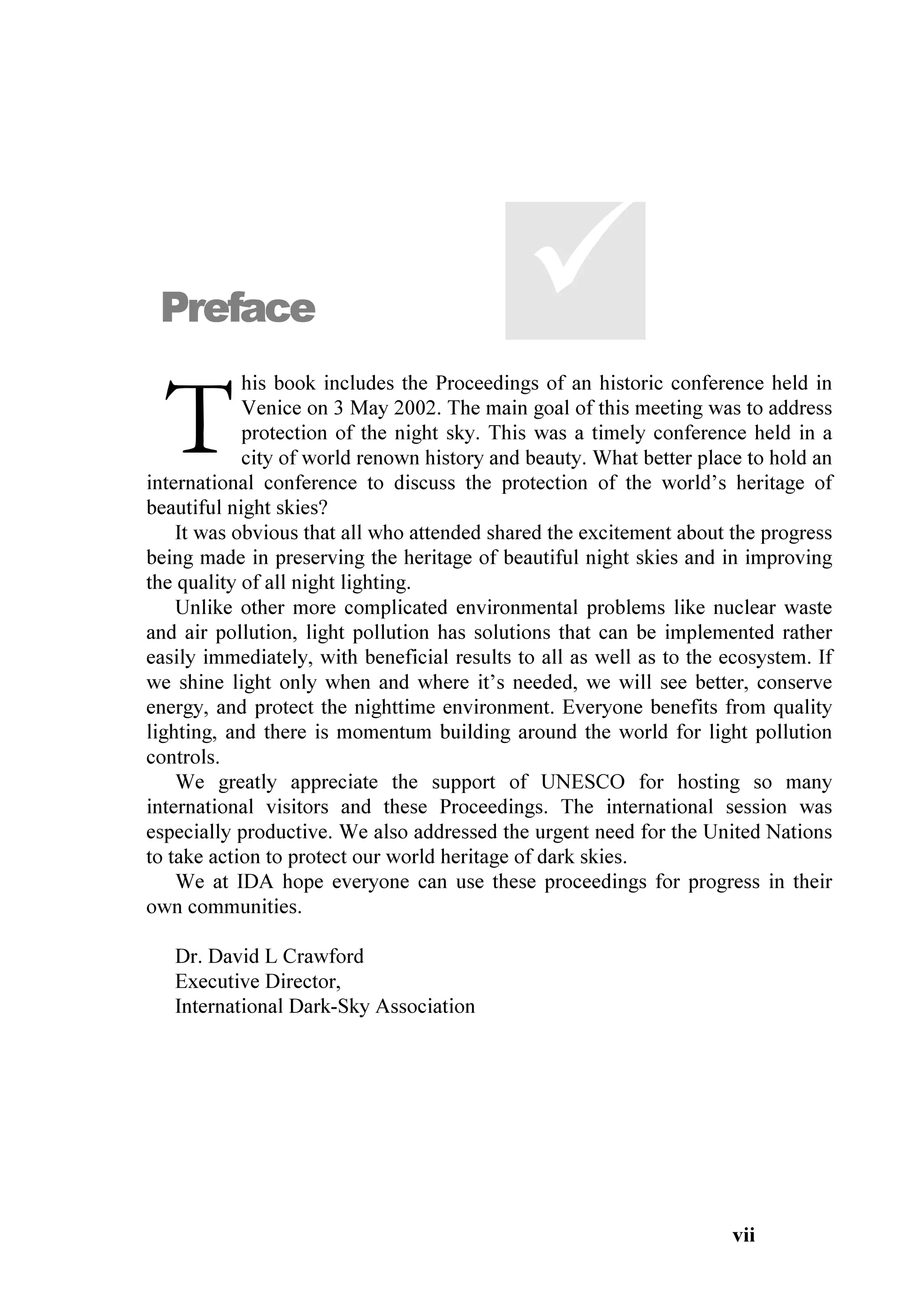 5REHUW / *HQW 
  0DOSHQVD DLUSRUW DQG ELUG PLJUDWLRQ D PDWWHU RI OLJKW SROOXWLRQ
       /RUHQ]R )RUQDVDUL 
  /¶DHURSRUWR GL 0DOSHQVD H OD PLJUD]LRQH GHJOL XFFHOOL XQ
  SUREOHPD GL LQTXLQDPHQWR OXPLQRVR
        /RUHQ]R )RUQDVDUL 
  /LJKW SROOXWLRQ LQ 9HQLFH
        )UDQFHVFR 5L]]ROL
  ,QTXLQDPHQWR OXPLQRVR D 9HQH]LD
        )UDQFHVFR 5L]]ROL
RQWULEXWLRQV (GXFDWLRQ 
  7KH GLGDFWLFDO SURMHFW RI WKH 0LQLVWU RI (GXFDWLRQ 8QLYHUVLW
  DQG 5HVHDUFK DERXW DVWURQRP DQG OLJKW SROOXWLRQ *OL
  VWXGHQWL IDQQR YHGHUH OH VWHOOH
        /XFLD RUER 
  ,O SURJHWWR GLGDWWLFR GHO 0LQLVWHUR GHOO
,VWUX]LRQH
  GHOO
8QLYHUVLWj H GHOOD 5LFHUFD VX DVWURQRPLD H LQTXLQDPHQWR
  OXPLQRVR ³*OL VWXGHQWL IDQQR YHGHUH OH VWHOOH´
         /XFLD RUER 
  7HDFKLQJ OLJKW SROOXWLRQ DW VFKRRO WZR H[SHULHQFHV LQ 9HQHWR
        6LOYDQR 7RFFKHW 
  /
LQVHJQDPHQWR GHOO
LQTXLQDPHQWR OXPLQRVR QHOOH VFXROH GXH
  HVSHULHQ]H LQ 9HQHWR
        6LOYDQR 7RFFKHW 
  7KH GLYXOJDWLRQ RI WKH SUREOHP RI OLJKW SROOXWLRQ
        $GULDQR )DYDUR 
  'LYXOJDUH LO SUREOHPD GHOO¶LQTXLQDPHQWR OXPLQRVR
        $GULDQR )DYDUR 
RQWULEXWLRQV 7HFKQLFDO LVVXHV DQG OHJLVODWLRQ  
  LY
 