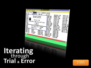 Trial & Error
Iterating
through
 