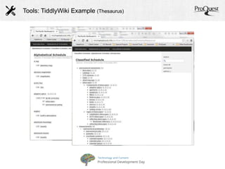 Tools: TiddlyWiki Example (Thesaurus) 
 