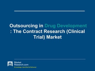 Outsourcing in  Drug Development : The Contract Research (Clinical Trial) Market 