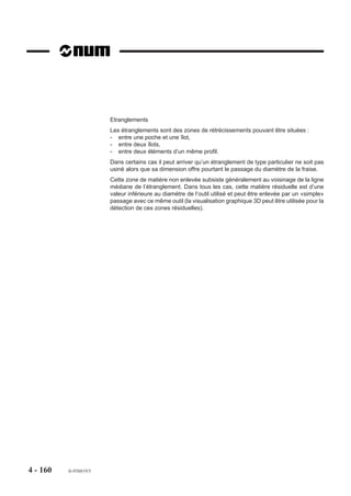 4 - 150
fr-938819/5
                       (a = a’).
                                                                                     EP.. EJ..
                                                                                                                                                                                                                                                                                                    latérale (J).




                                                                                                                              Par exemple :
                                                                                                                                                                                                                                                                                    Par exemple :

                                                                                                                                                                                                                                           I.. J.. EP.. EQ.. EI.. EJ..




                                                                                                                                              (P) et de finition latérale (J).
                                                                                                                                                                                    Cycle de finition seule avec un outil




                                                                                     G45 X.. Y.. Z.. ER.. EX.. EY.. P.. J..
                                                                                                                                                                                                                                           G45 X.. Y.. Z.. ER.. EX.. EY.. P.. Q..




                       rées ou rectangulaires, s’effectue de telle
                       manière que les valeurs des passes
                       L’ébauche des poches oblongues, car-


                       latérales suivant les 2 axes sont égales
                                                                                                                                              Cycle avec paramètres de profondeur
                                                                                                                                                                                                                                                                                                    (P), latérale (Q) et finition axiale (I) et
                                                                                                                                                                                                                                                                                                    Cycle avec paramètres d’ébauche axiale
                                                                                                                                                                                                                                                                                                                                                  Cycle d’ébauche et finition avec un seul outil




                                                                                  ,
                                                                     ,,,,,,,,,,,,,,,,,,,,                                                                                                                                       , , , , ,,, ,,, ,
                                                                                    ,
                                                                     ,,,,,,,,,,,,,,,,,,,,                                                                                                                                     ,,,,,,,,,,,,,,,,,,,
                                                                                                                                                                                                                               ,,,,,,,,,, ,,, ,,,
                                                                      ,,,,,,,,,,,, , ,,,
                                                                     ,, , , , , , , , , ,                                                                                                                                     ,, , , , , , , , ,
                                                                     ,,,,,,,,,,,,,,,,,,,,                                                                                                                                     ,,,,,,,,,,,,,,,,,,,
                                                                     ,,,,,,,,,,,,,,,,,,,,                                                                                                                                     ,,,,,,,,,,,,,,,,,,,
                                                                         1mm         ,
                                                                     ,,,,,,,,,,,,,,,,P,,,                                                                                                                                         ,,          ,
                                                                                                                                                                                                                              ,,,,1mm,,,,,,,,P,,
                                                                     ,,,,,,,,,,,,,,,,,,,,                                                                                                                                     ,,,,,,,,,,,,,,,,,,,
                                                                                                                                                                                                                                  I




                                                                     ,,,,,,,,,,,,,,,,,,,,                                                                                                                                     ,,,,,,,,,,,,,,,,,,,
                                                                     ,,,,,,,,,,,,,,,,,,,,                                                                                                                                     ,,,,,,,,,,,,,,,,,,,
                                                                     ,,,,,,,,,,,,,,,,,,,,                                                                                                                                     ,,,,,,,,,,,,,,,,,,,
                                                                     ,,,,,,,,,,,,,,,,,,,,                                                                                                                                     ,,,,,,,,,,,,,,,,,,,
                                                                                                                                                                                                                            Q Q




                                                                     ,,,,,,,,,,,,,,,,,,,,                                                                                                                                     ,,,,,,,,,,,,,,,,,,,
                                                                                                                                                                                                                              ,,,,,,,,,,,,,,,,,,,


                                                                     J
                                                                                                                                                                                                                            J




                                                                     ,,,,,,,,,,,,,,,,,,,,                                                                                                                                     ,,,,,,,,,,,,,,,,,,,




              a
                                                                     ,,,,,,,,,,,,,,,,,,,,                                                                                                                                     ,,,,,,,,,,,,,,,,,,,
                                                                     ,,,,,,,,,,,,,,,,,,,,                                                                                                                                     ,,,,,,,,,,,,,,,,,,,
                  a'                                                 ,,,,,,,,,,,,,,,,,,,,                                                                                                                                     ,,,,,,,,,,,,,,,,,,,
                                                                     ,,,,,,,,,,,,,,,,,,,                                        ER                                                                                              , ,,,,, , , , , ,                                                   ER
 