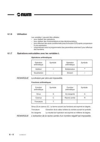 En PGP, définition du demi profil de la pièce.
                       Utilisation du miroir pour l’usinage de l’autre demi profil dans le plan XY (G17).

                                                  56,6

                                           14,3          14,3




                            R14                                             R14



                            R16                                 R24         R16



                       Trajectoires d'usinage
                       15




                                                 Z
                             12




                                                                              N60

                                                 Y


                            N120           OP             X             b                   a
                                                                        N70
                                                                              Fraise Ø 20
                                   N110                           N80         au point de
                                                                               départ de
                                          N100           N90                   l'usinage




5 - 20   fr-938819/5
 