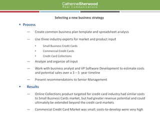 Selecting a new business strategyProcess