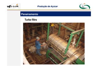 Produção
Produção de
de Açúcar
Açúcar
Turbo filtro
Peneiramento
 