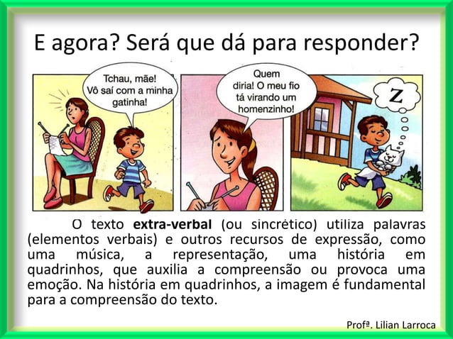 Transformação de tirinhas em prosa narrativa | PPTX