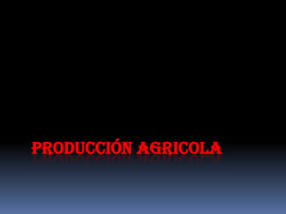 PRODUCCIÓN AGRICOLA
 