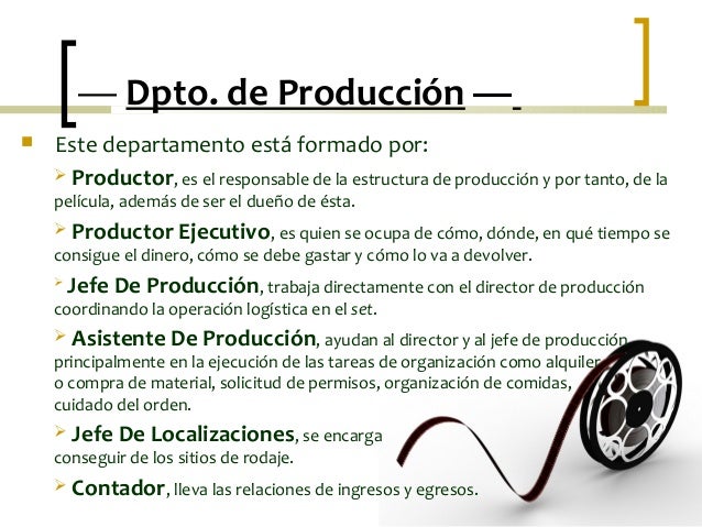 El departamento de produccion Es el corazón de una empresa. En el departamento de producción se realizan las siguientes funciones: análisis y control de lo que fabricamos. Medición del trabajo. Formas de trabajar. Higiene y seguridad industrial. Control de la producción y de los inventarios.