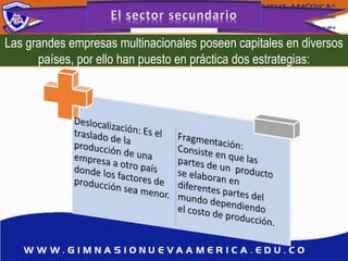 Las grandes empresas multinacionales poseen capitales en diversos
países, por ello han puesto en práctica dos estrategias:
 