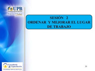 SESIÓN  2 ORDENAR  Y MEJORAR EL LUGAR DE TRABAJO 