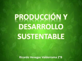 PRODUCCIÓN Y
DESARROLLO
SUSTENTABLE
Ricardo Venegas Valderrama 2°B
 