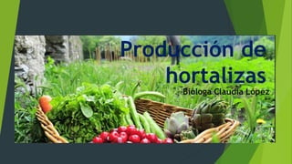 Producción de
hortalizas
Bióloga Claudia López
 