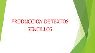 PRODUCCIÓN DE TEXTOS
SENCILLOS
 